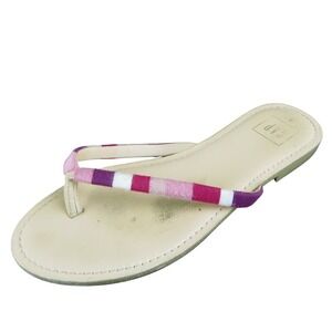 Gap Stripe Women Flip Flop Sandal Shoes Size 7 Medium Pink Fabric‎
